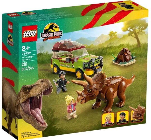 Акція на Конструктор Lego Jurassic World Дослідження трицератопсів 281 деталь (76959) від Y.UA
