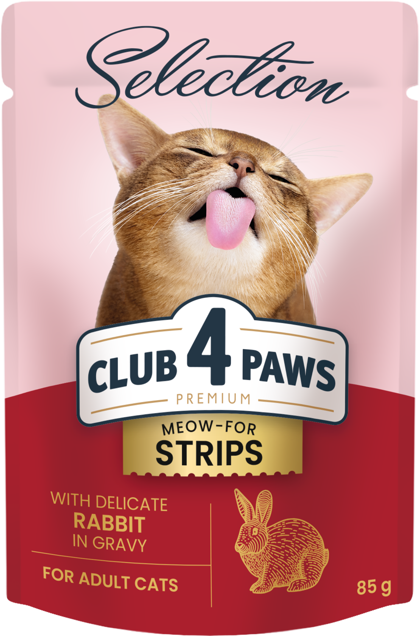 

Вологий корм 4 Paws Premium Selection Cat Strips Rabbit in Gravy for adult cats Смужки з кроликом в соусі для котів 12х85 г (4820215368087)