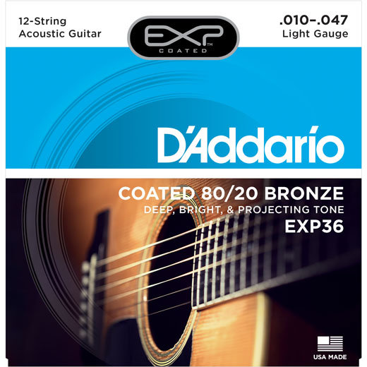 

Струны D`ADDARIO EXP36 Exp 80/20 Bronze Light 12-STRING 10-47