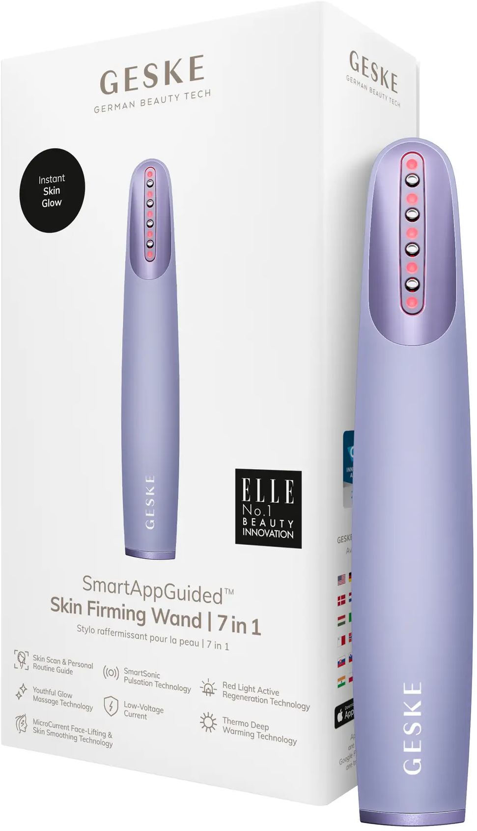 Акція на Устройство для укрепления и тонизации кожи лица Geske Skin Firming Wand 7в1 purple від Stylus