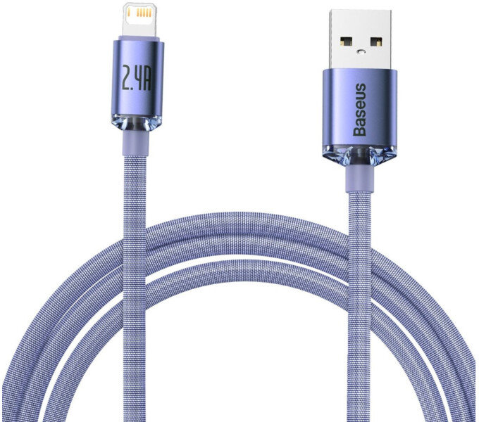 Акція на Baseus Usb Cable to Lightning Crystal Shine Series 2.4A 2m Purple (CAJY000105) від Stylus