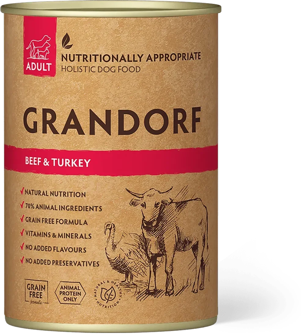 Акція на Влажный корм для взрослых собак Grandorf Beef & Turkey с говядиной и индейкой 400 г (5407007852161) від Stylus