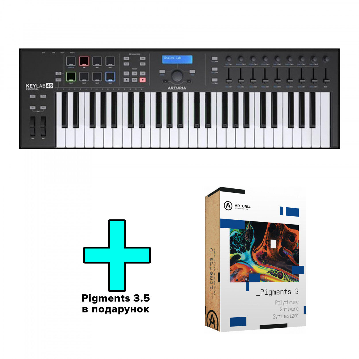 

MIDI-клавіатура Arturia KeyLab Essential 49 Black Edition + Arturia Pigments 3.5