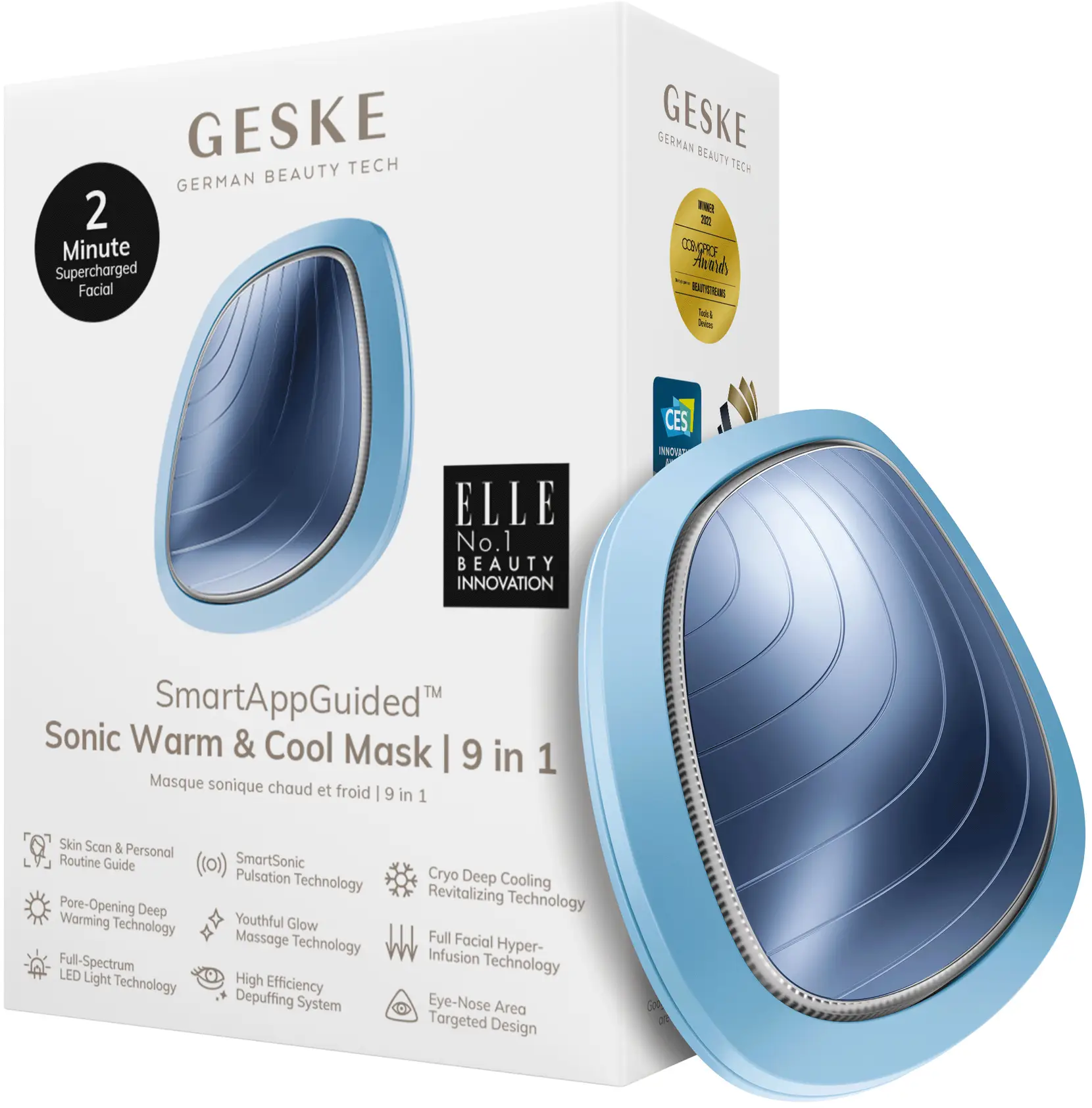 Акція на Ультразвуковая маска тепло и холод Geske Sonic Warm&Cool Mask 9в1 aquamarine від Stylus