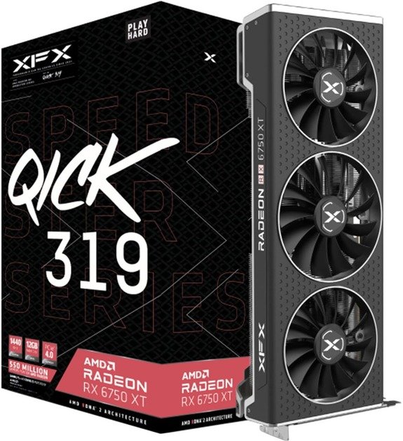 

Xfx Speedster Qick 319 Amd Radeon ™ Rx 6750 Xt Core Gaming 12GB (RX-675XYJFDP)