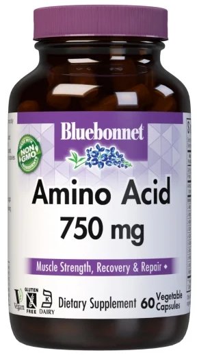 

Bluebonnet Amino Acid 750мг Комплекс амінокислот 60 капсул