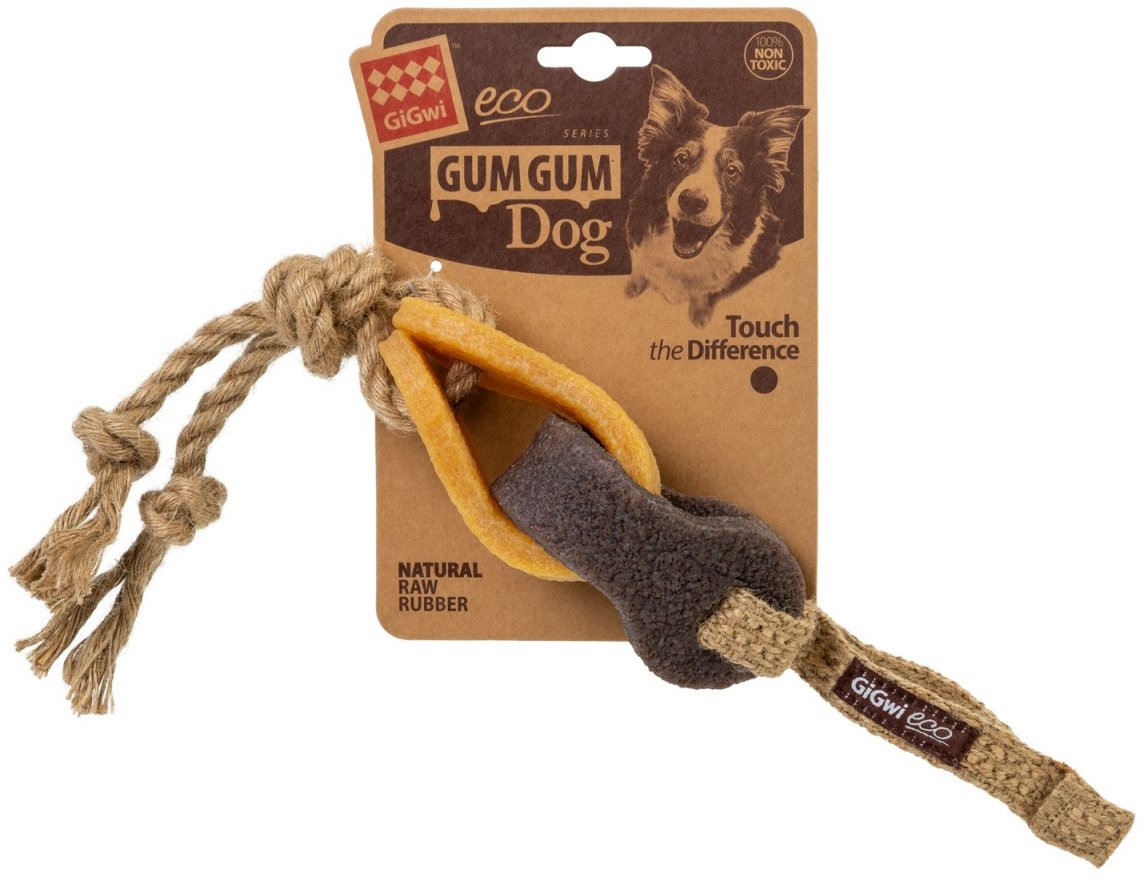 Акція на Игрушка для собак GiGwi Gum Gum Резиновая цепь экорезина текстиль 40 см (2305) від Stylus