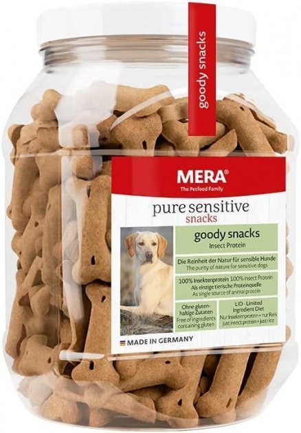 Акція на Ласощі Mera good snacks pure sensitive Insect Protein для чутливих собак печиво з комах білком 600 г (059378 - 9318) від Y.UA