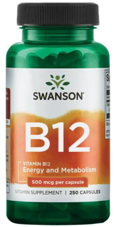 

Swanson Vitamin B12 Вітамін В12 500 мкг 250 капсул