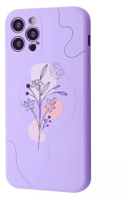 

Wave Minimal Art Case iPhone з MagSafe Light Purple/Flower for iPhone 12 Pro