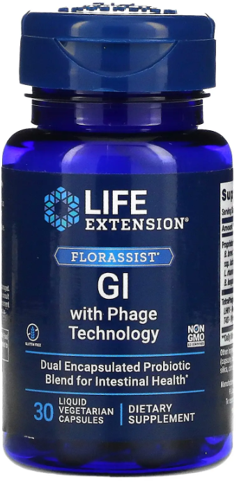 Акція на Life Extension Florassist Gi with Phage Technology Двойная инкапсулированная пробиотическая смесь для здоровья кишечника 30 вегетарианских капсул від Stylus