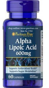 

Puritan's Pride Alpha Lipoic Acid 600 mg 60 Capsules Альфа-ліпоєва кислота