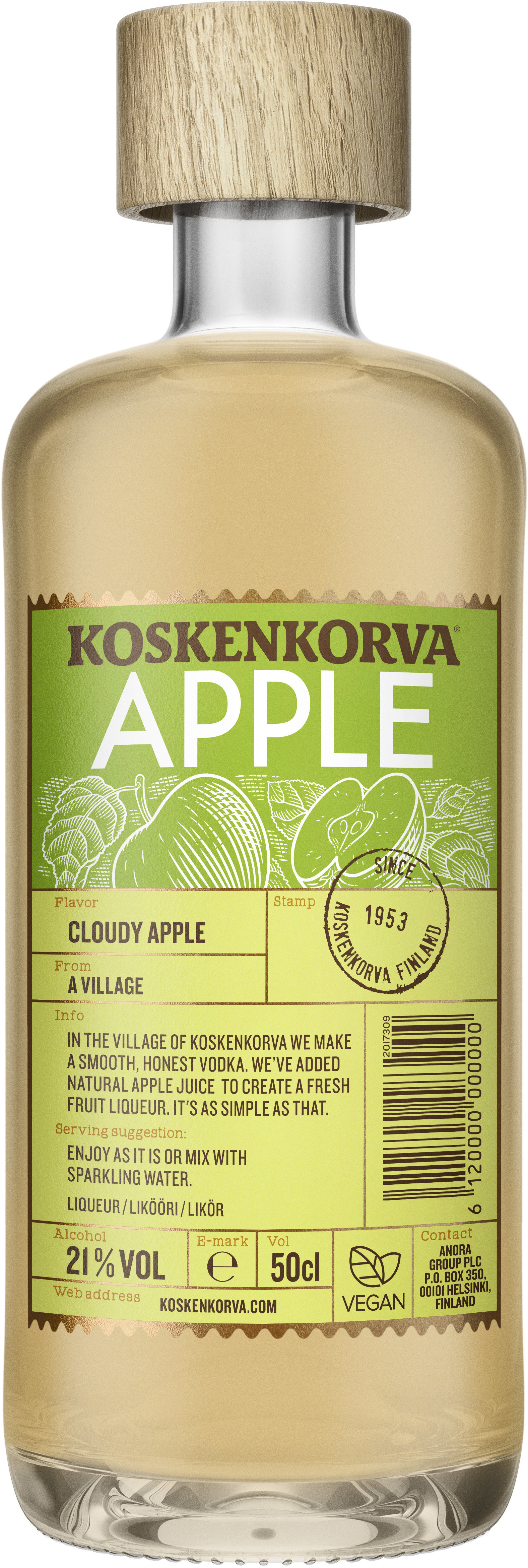 

Лікер Koskenkorva Apple, 21% 0.5л (BDA1VD-KSK050-006)