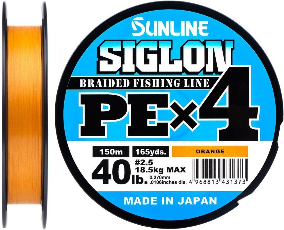 

Шнур Sunline Siglon Pe х4 150м, #2.5/0.270мм, 40lb/18.5кг, оранжевый (1658.09.37)