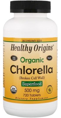 

Healthy Origins Organic Chlorella Superfood 500 mg 720 Tabs Хлорелла органік