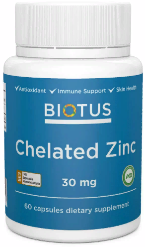 

Biotus Chelated Zinc 30 mg Хелатный Цинк 60 Капсул