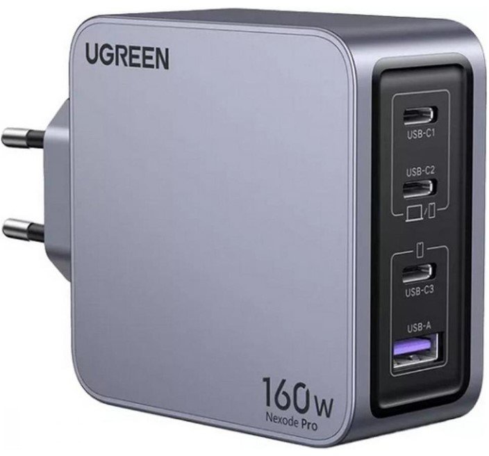 Акція на Ugreen Wall Charger 3xUSB-C+USB X763 GaN 160W Nexode Pro Gray (25877) від Stylus