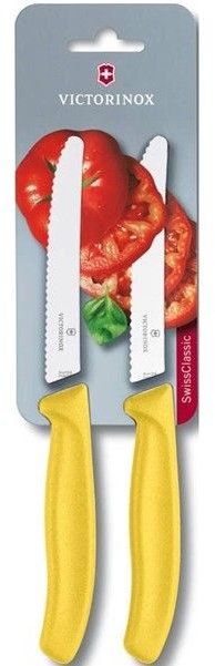 

Victorinox (6.7836.L118B) SwissClassic Tomato&Sausage 11см волн. желтый 2шт