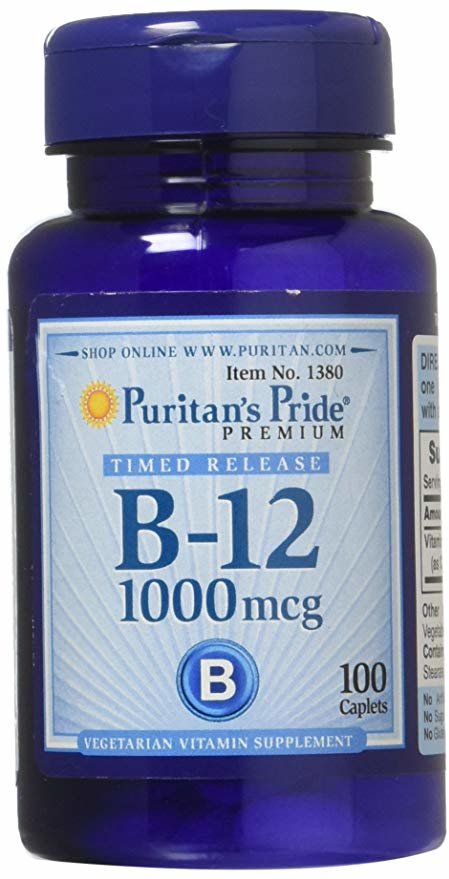 

Puritan's Pride Vitamin B-12 1000 Mcg Timed Release Caplets, 100 Count
