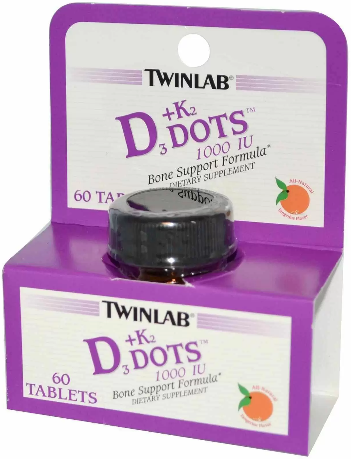

Twinlab D3 Dots + K2 Вітамін D3 з вітаміном К2 зі смаком мандарина 60 таблеток