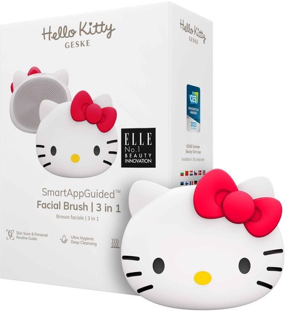 Акція на Щетка для лица Geske Facial Brush 3 в 1 Hello Kitty пудровый (HK000016ST01) від Stylus