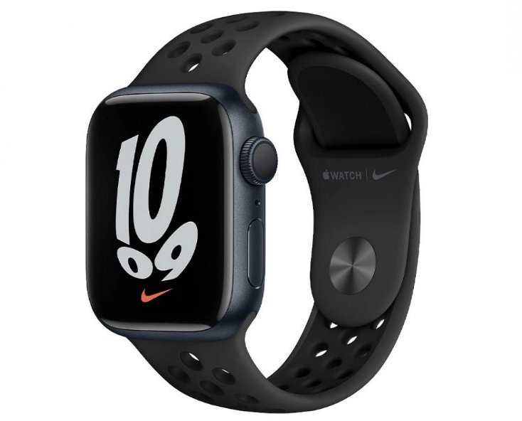 

Apple Watch Nike Series 7 45mm Midnight Aluminum Case with Anthracite/Black Sport Band Gps + Cellular (MKJL3) Approved Вітринний зразок