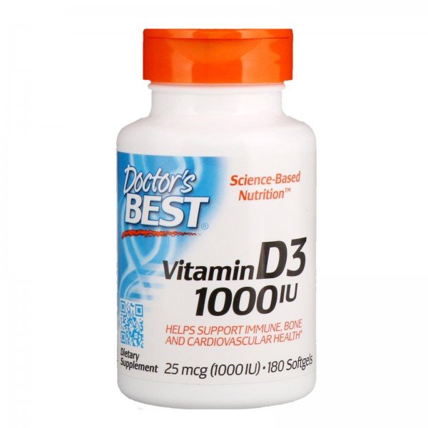 

Doctor's Best Vitamin D3 1000 Iu Витамин D3 180 гелевых капсул