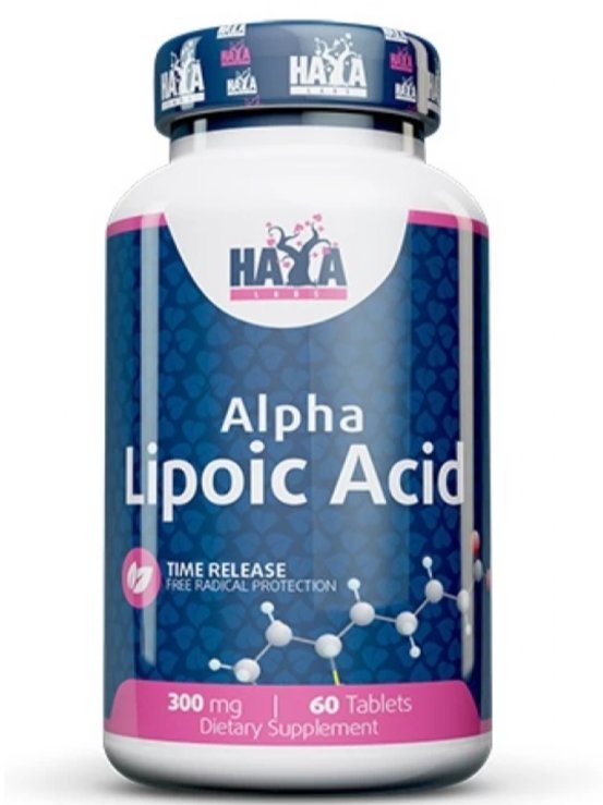 Акція на Haya Labs Time Release Alpha Lipoic Acid Альфа-липоевая кислота с временным высвобождением 300 мг 60 таблеток від Stylus