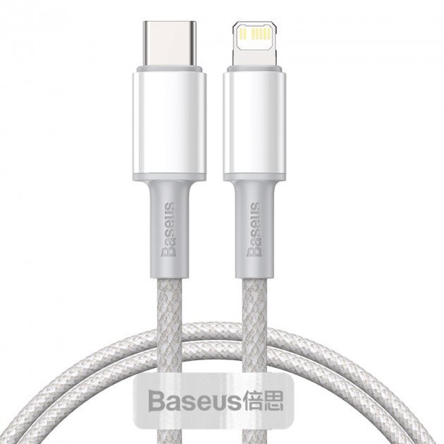 

Baseus Cable USB-C to Lightning Pd High Density Braided 20W 1m White (CATLGD-02)