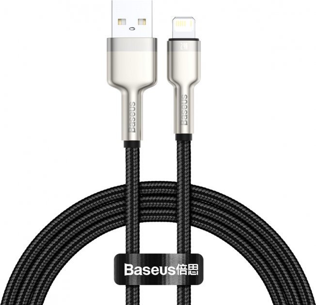 

Baseus Usb Cable to Lightning Cafule Metal 2.4A 1m Black (CALJK-A01)