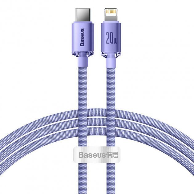 

Baseus Cable USB-C to Lightning Crystal Shine 20W 1.2m Purple (CAJY000205)