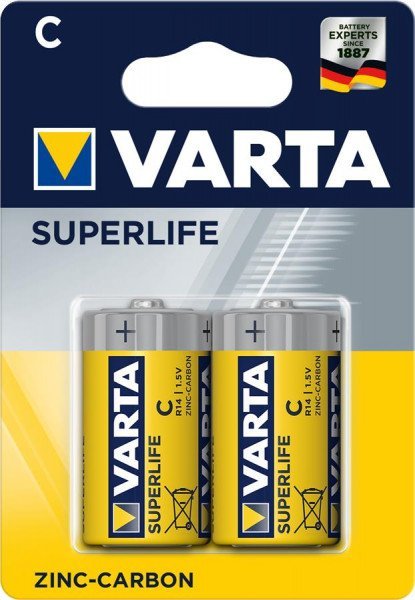 

Varta C bat Carbon-Zinc 2шт Superlife (02014101412)