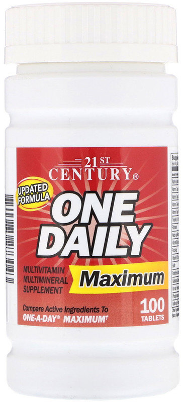 

21st Century One Daily, Maximum, Multivitamin Multimineral, 100 Tablets