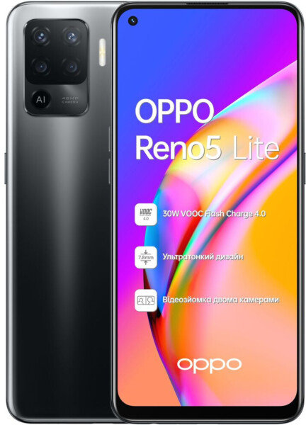 Акция на Oppo Reno5 Lite 8/128GB Fluid Black (UA UCRF) от Stylus