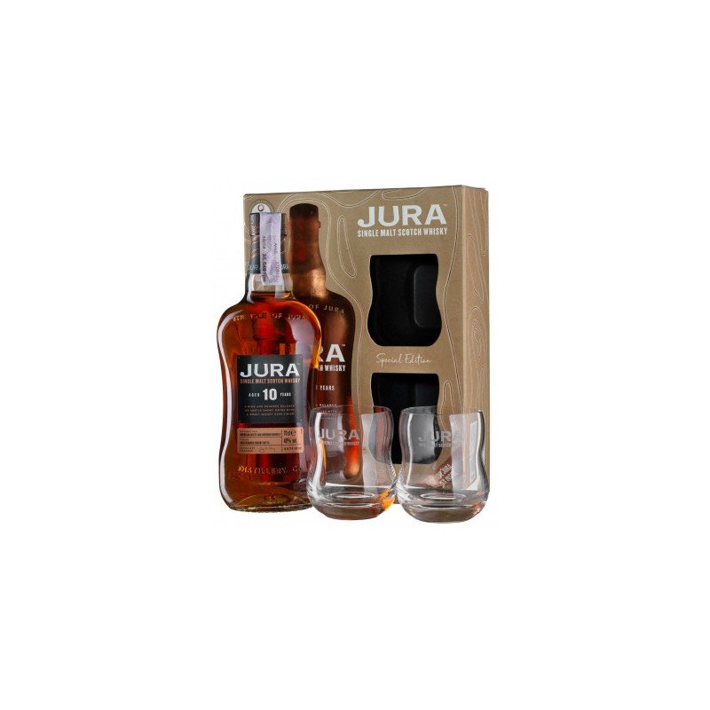 Акція на Виски Jura Isle of Jura 10yo + 2 glasses, gift box (0,7 л.) (BW50186) від Stylus