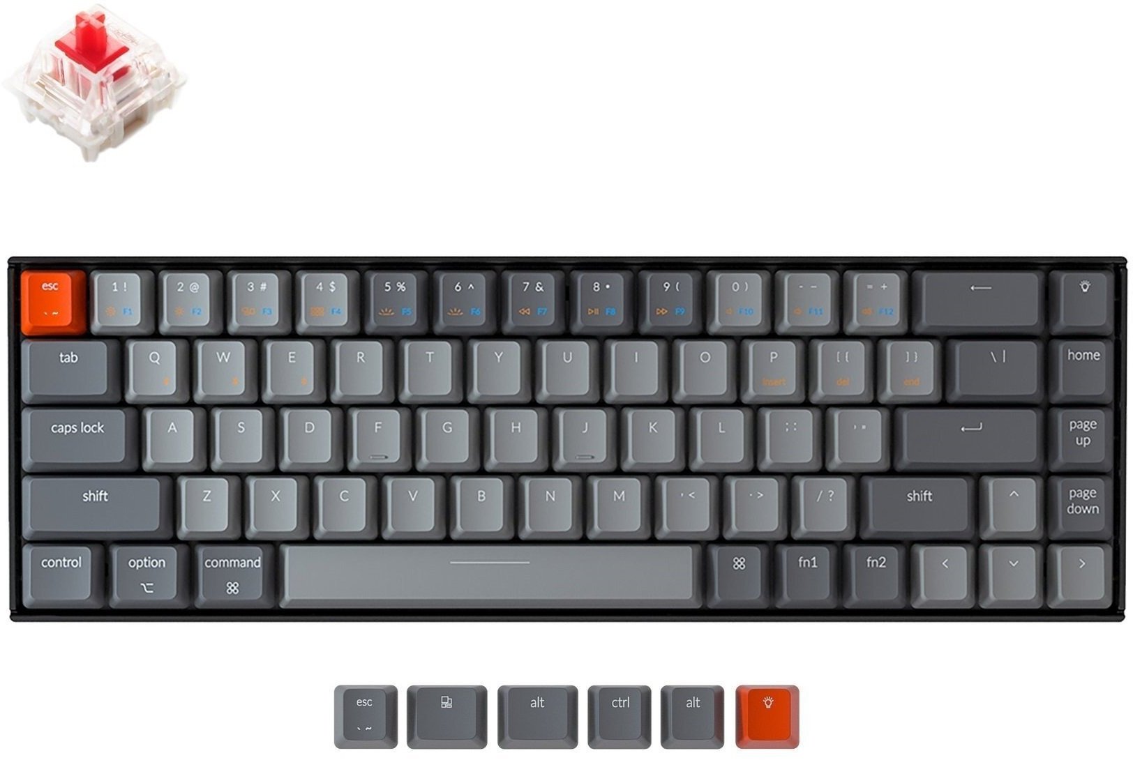 Акція на Keychron K6 68 Key Gateron White Led Red (K6O1_KEYCHRON) від Stylus