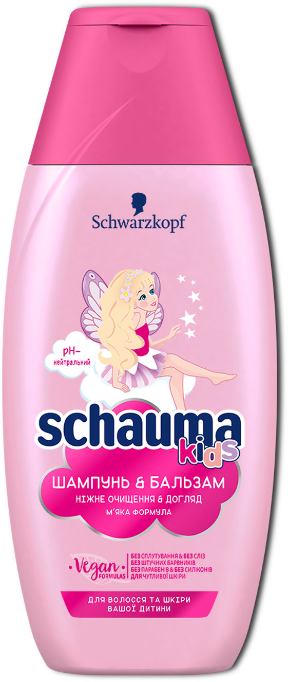 

Schwarzkopf Schauma Kids Shampoo 250 ml Шампунь-Бальзам для девочек, без слез и спутывания