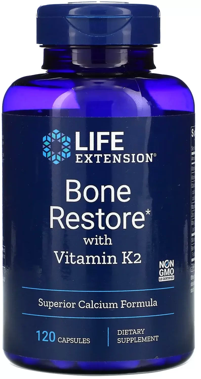 Акція на Life Extension Bone Restore With Vitamin K2 120 Caps Восстановление костей+K2 від Stylus