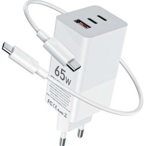 Акція на Gelius Wall Charger 2xUSB+USB-C Nimble GaN 65W GP-HC051 White with USB-C Cable від Y.UA