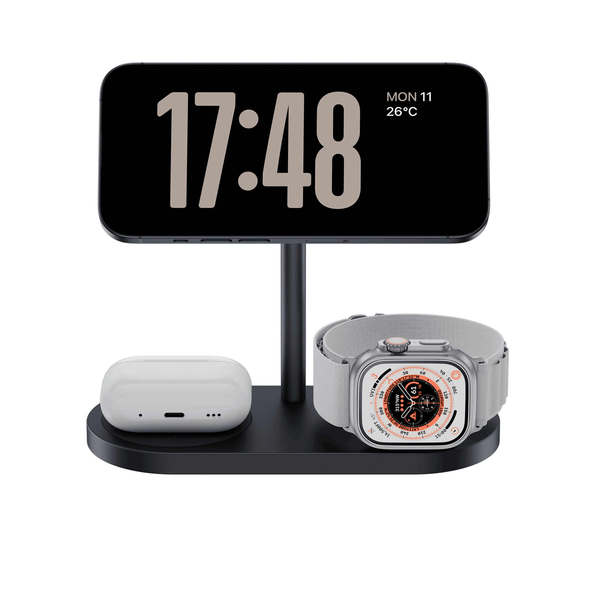 Акція на Benks Wireless Charger Base Station W15 3-in-1 Infinity Omni 15W для iPhone 15 I 14 I 13 I 12 series, Apple Watch and Apple AirPods від Y.UA