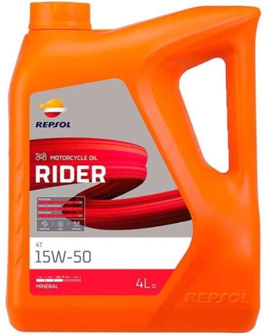 Акція на Масло для мототехники Repsol Rider 4T 15W-50 (5х4Л) від Stylus