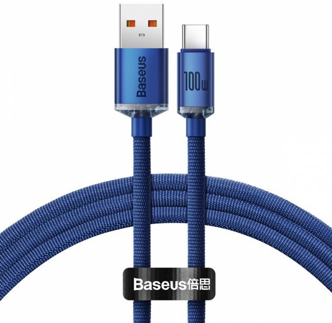 

Baseus Usb Cable to USB-C Crystal Shine Series 100W 1.2m Blue (CAJY000403)