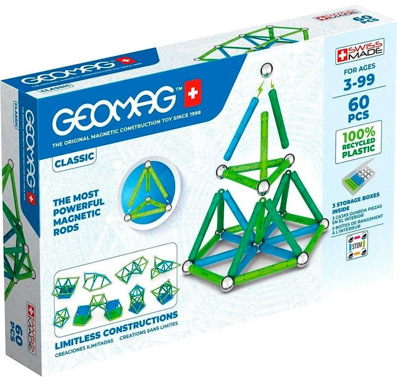 

Магнитный конструктор Geomag Classic Recycled Геомаг Эко 60 деталей