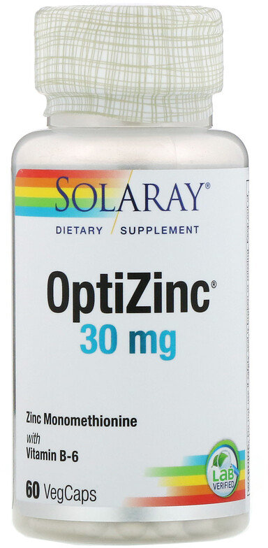 

Solaray OptiZinc, 30 mg, 60 Veg Capsules (SOR04707)