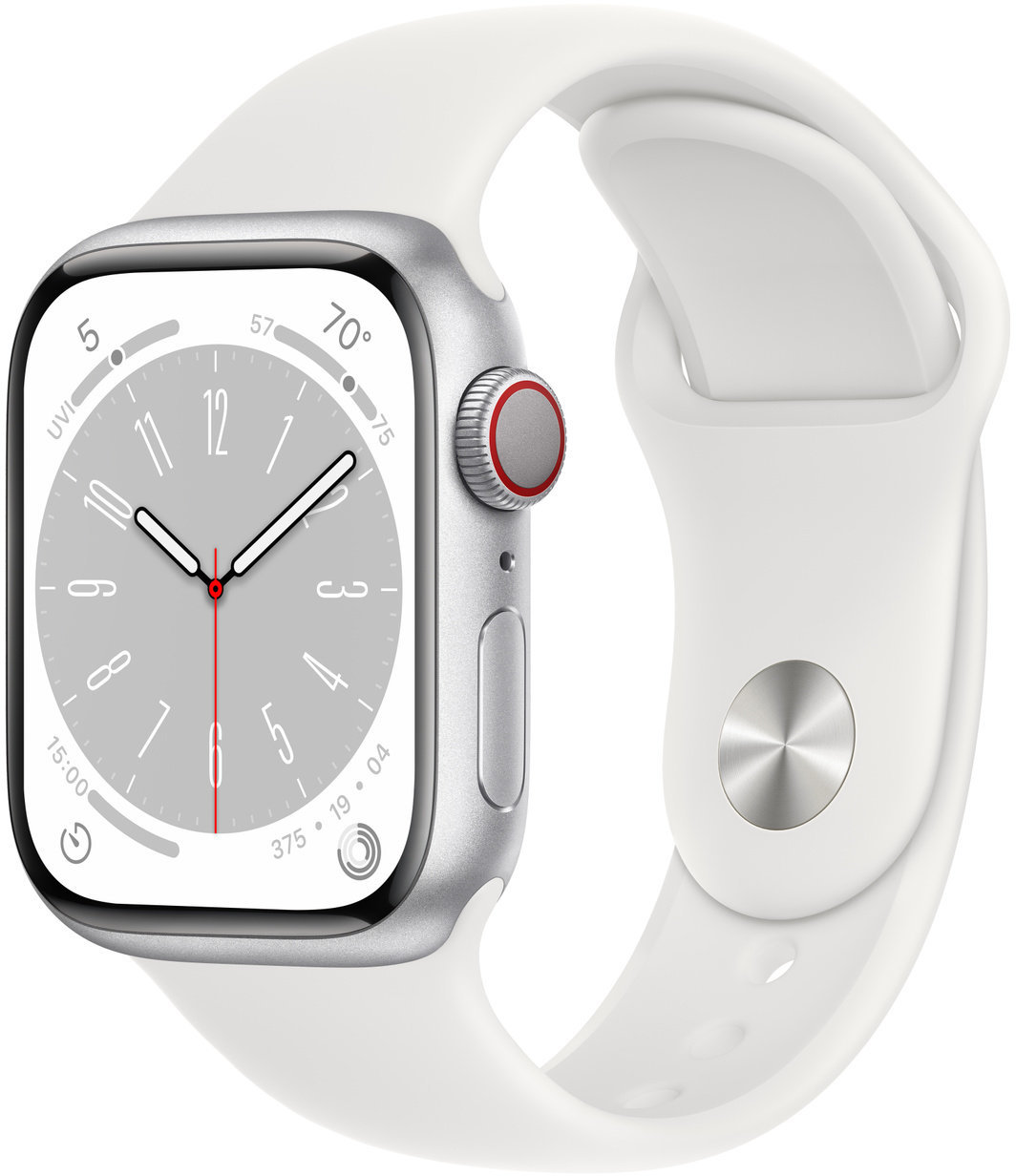 

Apple Watch Series 8 41mm GPS+LTE Silver Aluminum Case with White Sport Band (MP4A3, MP4E3)