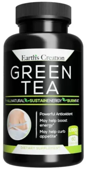 Акція на Earth`s Creation G45 Green Tea Extract Экстракт зеленого чая 1000 мг 60 капсул від Stylus