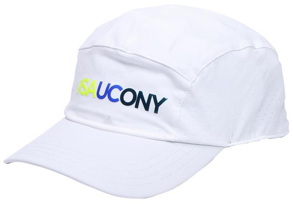 

Бейсболка Saucony Outpace Hat белая (900013-WHGR)