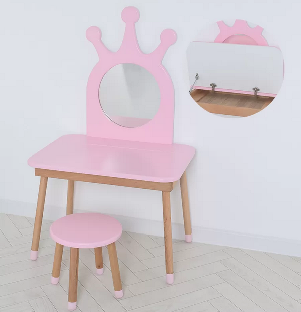 

Туалетний столик з ящиком та стільчиком Bambi 03-01PINK-BOX Рожевий