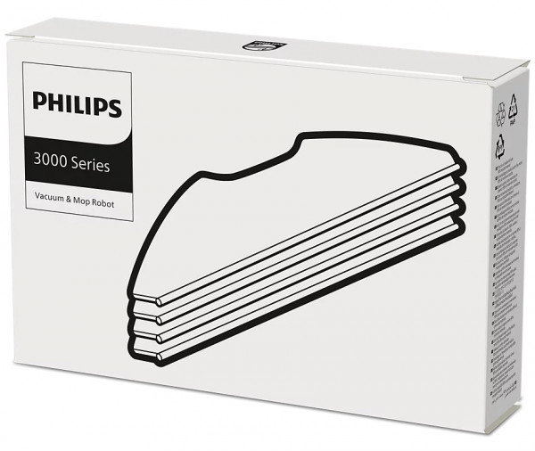 Акція на Комплект из 4-х сменных накладок из микрофибры для роботов-пылесосов Philips серии 3000 Philips XV1430/00 від Stylus