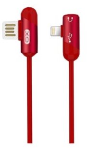 Акція на Xo Usb Cable to Lightning Audio Adapter L-shape 2.4A 1m Red (NB38) від Stylus